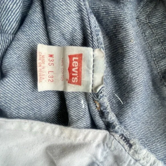 Levis 501xx Vtg 90's Men's Denim Blue jeans TAG 35Wx32L Button Fly MADE IN USA.